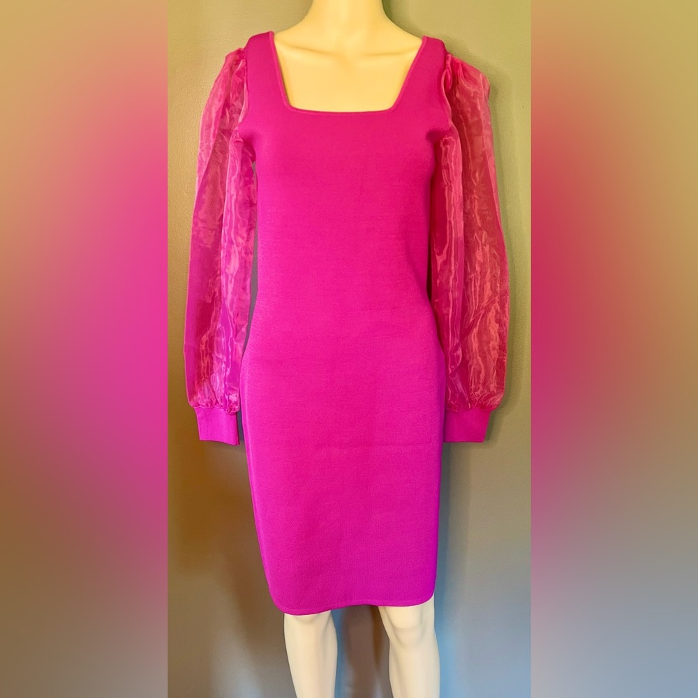 NWT House of Harlow 1960 Fuchsia Corset Compression Knit Mini Dress Size Small